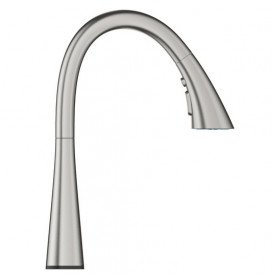 Смеситель для кухни с выдвижной лейкой сенсорный Grohe Zedra Touch однорычажный суперсталь 30219DC2
