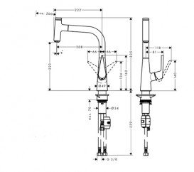 Змішувач для кухні з висувною лійкою одноважільний Hansgrohe колекція Talis Select S хром 72822000
