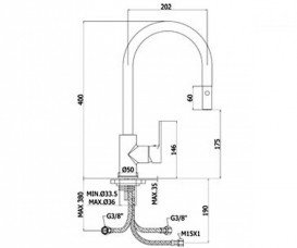 Смеситель для кухни с выдвижной лейкой Paffoni Red хром RED 285 CR