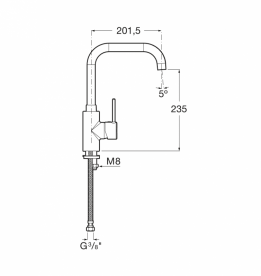Смеситель для кухни с высоким изливом Roca Targa однорычажный латунь хром A5A8360C00