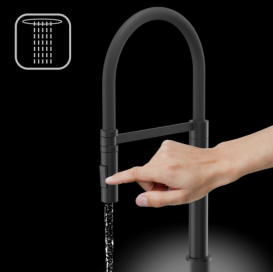 Смеситель для кухни Sink Quality Mega однорычажный с гибким изливом черный BFL-BK