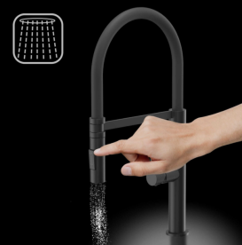 Смеситель для кухни Sink Quality Mega однорычажный с гибким изливом черный BFL-BK