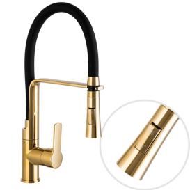 Змішувач для кухні Sink Quality Power одноважільний з гнучким виливом золотий BVsK-gd