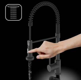 Змішувач для кухні Sink Quality Solid одноважільний з гнучким виливом чорний BSL-bk