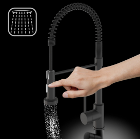 Змішувач для кухні Sink Quality Solid одноважільний з гнучким виливом чорний BSL-bk