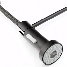 Змішувач для кухні Sink Quality Solid одноважільний з гнучким виливом чорний BSL-bk