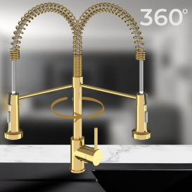 Смеситель для кухни Sink Quality Solid однорычажный с гибким изливом золотой BSL-gd