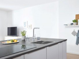Смеситель для кухни со стартовым пакетом Grohe Blue Home выдвижной Г-излив латунь хром 31539000
