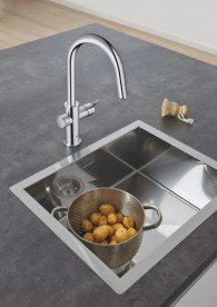 Змішувач для кухні зі стартовим пакетом Grohe Blue Home висувною С-виливши латунь хром 31541000