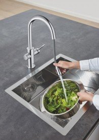 Змішувач для кухні зі стартовим пакетом Grohe Blue Home висувною С-виливши латунь хром 31541000