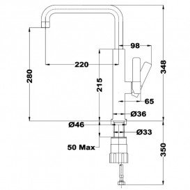 Смеситель для кухни Teka FOT 994 однорычажный хром 116030029