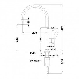 Змішувач для кухні Teka FOT 995 одноважільний хром сірий камінь 116030046