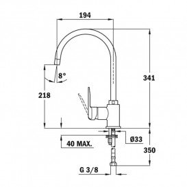 Смеситель для кухни Teka IN 995 (INCA H) однорычажный хром/песочный 53995120S