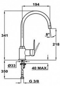 Смеситель для кухни Teka Inca H (IN 995) однорычажный хром/карбон 53995120CN