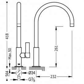 Змішувач для кухні Tres Class змішувач чорний матовий 20544001NM