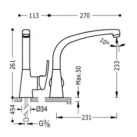 Змішувач для кухні Tres Eco-tres одноважільний вертикальний хром 07044802