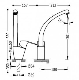 Змішувач для кухні Tres K-Tres одноважільний хром 06944001