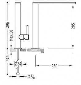 Смеситель для кухни Tres Max-Tres однорычажный хром 06248801