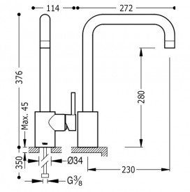 Змішувач для кухні Tres Max-Tres одноважільний хром 162441