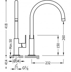 Змішувач для кухні Tres Top Tres colors одноважільний червоний/хром 20044002RO