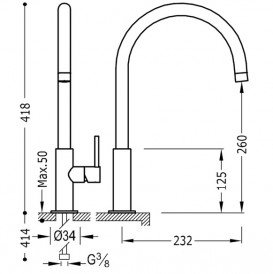 Змішувач для кухні Tres Top Tres colors одноважільний білий/хром 06254201BM