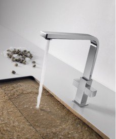 Змішувач для кухні Tres Top-Tres двовентильний з виливом 35х15 мм хром 108496