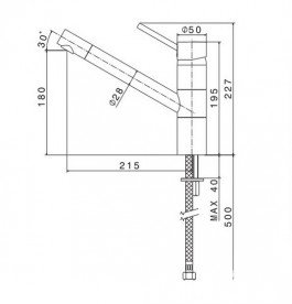Змішувач для кухні Vema Murray одноважільний хром V04510B0010