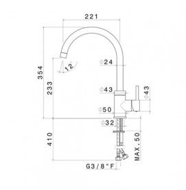 Смеситель для кухни Vema Riace однорычажный хром V15021B0010