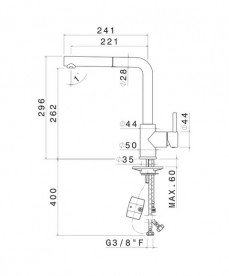 Смеситель для кухни Vema Riace с выдвижной лейкой хром V15025B0010