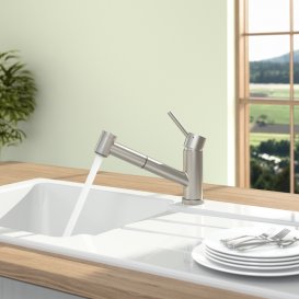 Смеситель для кухни Villeroy & Boch Como Switch с выдвижной лейкой сплошная нержавеющая сталь 927200LC