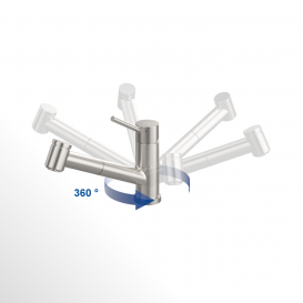 Змішувач для кухні Villeroy & Boch Como Switch з висувною лійкою нержавіюча сталь полірована 927200LE