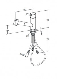 Змішувач для кухні Villeroy & Boch Como Switch з висувною лійкою нержавіюча сталь полірована 927200LE