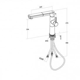Змішувач для кухні Villeroy & Boch Sorano Sky одноважільний суцільна нержавіюча сталь 926700LC