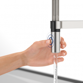 Змішувач для кухні Villeroy & Boch Steel Expert Compact з висувною лійкою суцільна нержавіюча сталь 927300LC