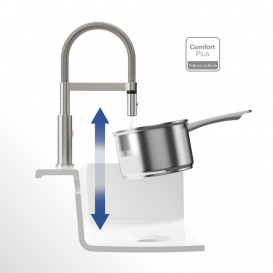 Змішувач для кухні Villeroy & Boch Steel Expert Compact з висувною лійкою суцільна нержавіюча сталь 927300LC