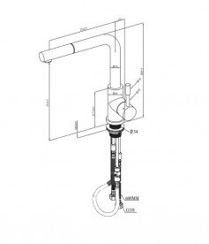 Змішувач для кухні Villeroy & Boch Steel Shower з висувною лійкою суцільна нержавіюча сталь 969701LC