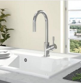 Смеситель для кухни Villeroy & Boch Umbrella Flex с выдвижной лейкой нержавеющая сталь полированная 925400LE