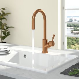 Смеситель для кухни Villeroy & Boch Umbrella Flex с выдвижной лейкой бронза 92540004