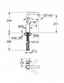 Змішувач для раковини одноважеля Grohe колекція Essence New хром 23541001