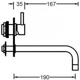 Смеситель для раковины ArtCeram La Fontana настенный однорычажный хром LFA008