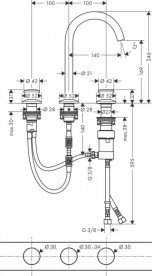 Змішувач для раковини Hansgrohe Axor One з донним клапаном хром 48070000