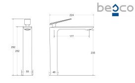 Смеситель для раковины Besco Aspira I однорычажный графит BU-AI-GR