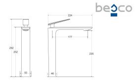 Смеситель для раковины Besco Aspira I однорычажный хром BU-AI-CH