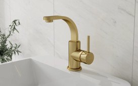 Смеситель для раковины Besco Decco II однорычажный матовое золото BU-DII-ZS
