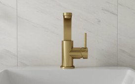 Смеситель для раковины Besco Decco II однорычажный матовое золото BU-DII-ZS