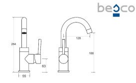 Смеситель для раковины Besco Illusion II однорычажный золото BU-III-ZL