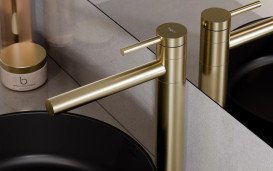 Смеситель для раковины Besco Zea I однорычажный матовое золото BU-ZI-ZS