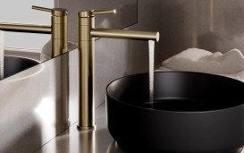 Смеситель для раковины Besco Zea I однорычажный матовое золото BU-ZI-ZS