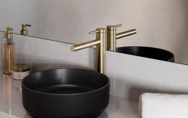Смеситель для раковины Besco Zea I однорычажный матовое золото BU-ZI-ZS