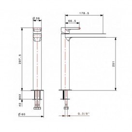 Змішувач для раковини Bonomi Bonny одноважільний вилив 178.5 мм хром 343001/F